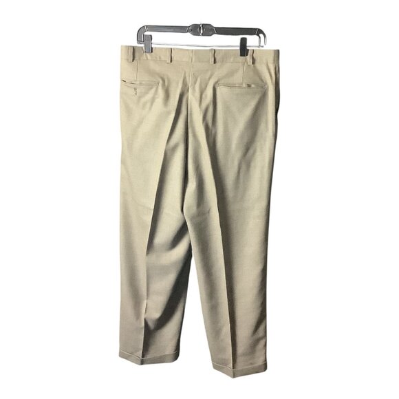 Kasper Men's Khaki Tan Wool Suit Jacket & Pants 2-Piece Set 46L Pure Virgin Wool - Picture 15 of 16